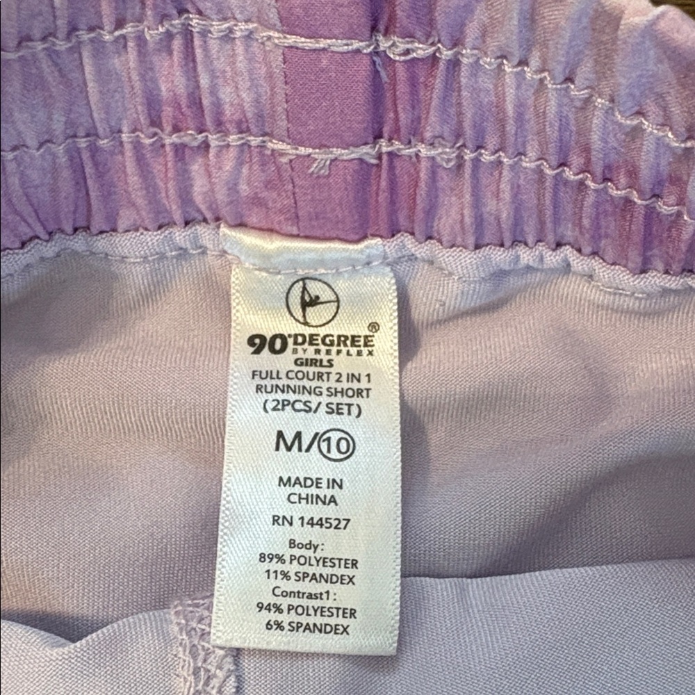 90 Degree By Reflex Lavender Running Shorts - Picture 2 of 4